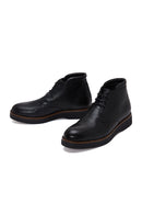 Men's Black Lace-Up Leather Boots | Derimod Men's Black Lace-Up Leather Boots | Derimod