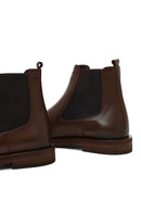 Men's Brown Leather Casual Chelsea Boot | Derimod Men's Brown Leather Casual Chelsea Boot | Derimod