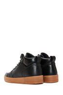 Erkek Siyah Deri Bilekli Sneaker | Derimod Erkek Siyah Deri Bilekli Sneaker | Derimod