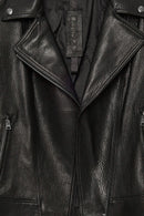 Alba Women's Black Biker Leather Jacket | Derimod Alba Women's Black Biker Leather Jacket | Derimod