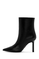 Women's Black Thin Heeled Leather Boots | Derimod Women's Black Thin Heeled Leather Boots | Derimod
