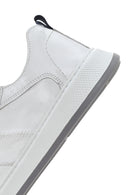 Men's White Lace-up Leather Sneaker | Derimod Men's White Lace-up Leather Sneaker | Derimod