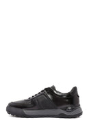 Erkek Siyah Bağcıklı Deri Casual Sneaker | Derimod Erkek Siyah Bağcıklı Deri Casual Sneaker | Derimod