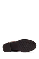 Woman Brown Chunky Heel Suede Leather Boat | Derimod Woman Brown Chunky Heel Suede Leather Boat | Derimod