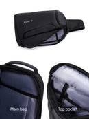 D-Pack Men's Black Technological Fabric Crossbody Bag | Derimod D-Pack Men's Black Technological Fabric Crossbody Bag | Derimod