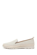 Women's Beige Leather Comfort Loafer | Derimod Women's Beige Leather Comfort Loafer | Derimod