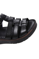 Kadın Siyah Deri Comfort Sandalet | Derimod Kadın Siyah Deri Comfort Sandalet | Derimod