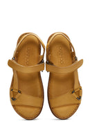 Kadın Taba Deri Comfort Sandalet | Derimod Kadın Taba Deri Comfort Sandalet | Derimod