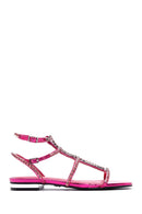 Women's Pink Stone Flat Sandals | Derimod Women's Pink Stone Flat Sandals | Derimod