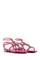 Women's Pink Stone Flat Sandals | Derimod Women's Pink Stone Flat Sandals | Derimod