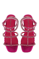 Women's Pink Stone Flat Sandals | Derimod Women's Pink Stone Flat Sandals | Derimod