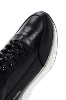 Erkek Siyah Kalın Tabanlı Deri Sneaker | Derimod Erkek Siyah Kalın Tabanlı Deri Sneaker | Derimod