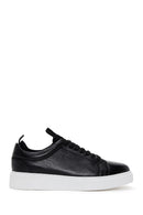 Erkek Siyah Deri Çoraplı Kalın Tabanlı Sneaker | Derimod Erkek Siyah Deri Çoraplı Kalın Tabanlı Sneaker | Derimod