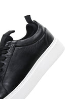 Erkek Siyah Deri Çoraplı Kalın Tabanlı Sneaker | Derimod Erkek Siyah Deri Çoraplı Kalın Tabanlı Sneaker | Derimod