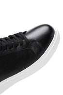 Erkek Siyah Deri Çoraplı Kalın Tabanlı Sneaker | Derimod Erkek Siyah Deri Çoraplı Kalın Tabanlı Sneaker | Derimod
