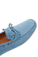 Men's Blue Suede Leather Casual Loafer | Derimod Men's Blue Suede Leather Casual Loafer | Derimod