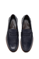 Men's Navy Blue Leather Classic Loafer | Derimod Men's Navy Blue Leather Classic Loafer | Derimod