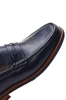 Men's Navy Blue Leather Classic Loafer | Derimod Men's Navy Blue Leather Classic Loafer | Derimod