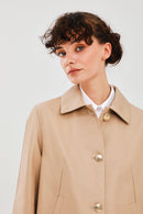 Nicole Women's Beige Leather Jacket | Derimod Nicole Women's Beige Leather Jacket | Derimod