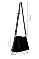Women's Black Long Strap Suede Crossbody Bag | Derimod Women's Black Long Strap Suede Crossbody Bag | Derimod