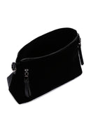 Women's Black Long Strap Suede Crossbody Bag | Derimod Women's Black Long Strap Suede Crossbody Bag | Derimod