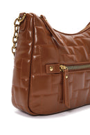 Women's Tan Long Strap Patent Leather Crossbody Bag | Derimod Women's Tan Long Strap Patent Leather Crossbody Bag | Derimod