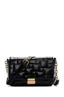 Women's Black Long Strap Quilted Crossbody Bag | Derimod Women's Black Long Strap Quilted Crossbody Bag | Derimod
