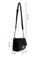 Women's Black Long Strap Quilted Crossbody Bag | Derimod Women's Black Long Strap Quilted Crossbody Bag | Derimod
