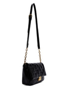 Women's Black Long Strap Quilted Crossbody Bag | Derimod Women's Black Long Strap Quilted Crossbody Bag | Derimod