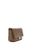 Women's Mink Long Strap Quilted Crossbody Bag | Derimod Women's Mink Long Strap Quilted Crossbody Bag | Derimod
