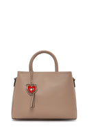 Women's Brown Long Strap Crossbody Bag with Accessory Detail | Derimod Women's Brown Long Strap Crossbody Bag with Accessory Detail | Derimod