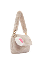 Women's Beige Long Strap Plush Shoulder Bag | Derimod Women's Beige Long Strap Plush Shoulder Bag | Derimod