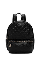 Women's Black Quilted Backpack | Derimod Women's Black Quilted Backpack | Derimod