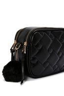 Women's Black Long Strap Quilted Crossbody Bag | Derimod Women's Black Long Strap Quilted Crossbody Bag | Derimod