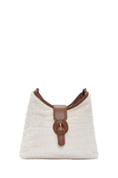 Women's Brown Long Strap Plush Handbag | Derimod Women's Brown Long Strap Plush Handbag | Derimod