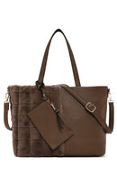 Women's Brown Long Strap Plush Handbag | Derimod Women's Brown Long Strap Plush Handbag | Derimod