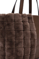 Women's Brown Long Strap Plush Handbag | Derimod Women's Brown Long Strap Plush Handbag | Derimod