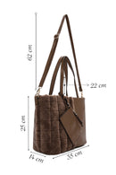 Women's Brown Long Strap Plush Handbag | Derimod Women's Brown Long Strap Plush Handbag | Derimod