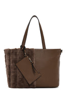 Women's Brown Long Strap Plush Handbag | Derimod Women's Brown Long Strap Plush Handbag | Derimod