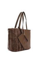 Women's Brown Long Strap Plush Handbag | Derimod Women's Brown Long Strap Plush Handbag | Derimod