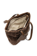 Women's Brown Long Strap Plush Handbag | Derimod Women's Brown Long Strap Plush Handbag | Derimod