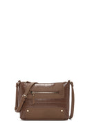 Women's Tan Long Strap Crocodile Patterned Crossbody Bag | Derimod Women's Tan Long Strap Crocodile Patterned Crossbody Bag | Derimod