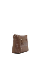 Women's Tan Long Strap Crocodile Patterned Crossbody Bag | Derimod Women's Tan Long Strap Crocodile Patterned Crossbody Bag | Derimod