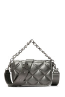 Women's Gray Long Strap Quilted Crossbody Bag | Derimod Women's Gray Long Strap Quilted Crossbody Bag | Derimod