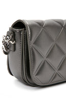 Women's Gray Long Strap Quilted Crossbody Bag | Derimod Women's Gray Long Strap Quilted Crossbody Bag | Derimod