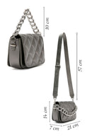 Women's Gray Long Strap Quilted Crossbody Bag | Derimod Women's Gray Long Strap Quilted Crossbody Bag | Derimod