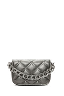 Women's Gray Long Strap Quilted Crossbody Bag | Derimod Women's Gray Long Strap Quilted Crossbody Bag | Derimod