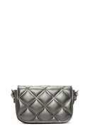 Women's Gray Long Strap Quilted Crossbody Bag | Derimod Women's Gray Long Strap Quilted Crossbody Bag | Derimod