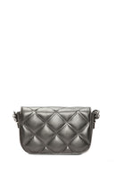 Women's Gray Long Strap Quilted Crossbody Bag | Derimod Women's Gray Long Strap Quilted Crossbody Bag | Derimod