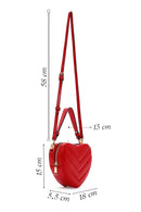 Women's Red Heart Themed Quilted Crossbody Bag | Derimod Women's Red Heart Themed Quilted Crossbody Bag | Derimod
